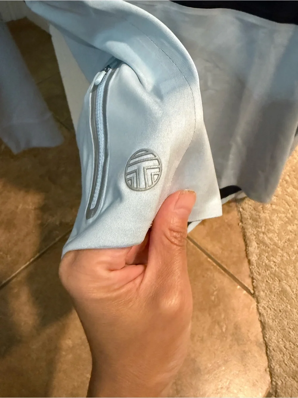 Tory Burch Light blue and navy Half-Zip Hoodie